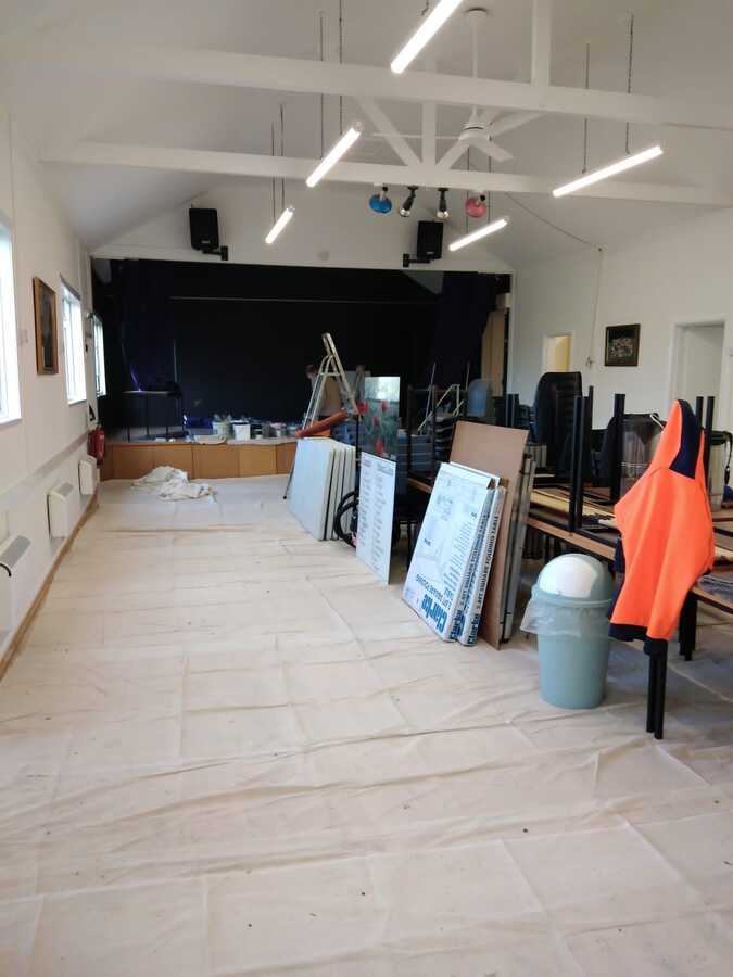 Main Hall undergoing re-decoration January 2024